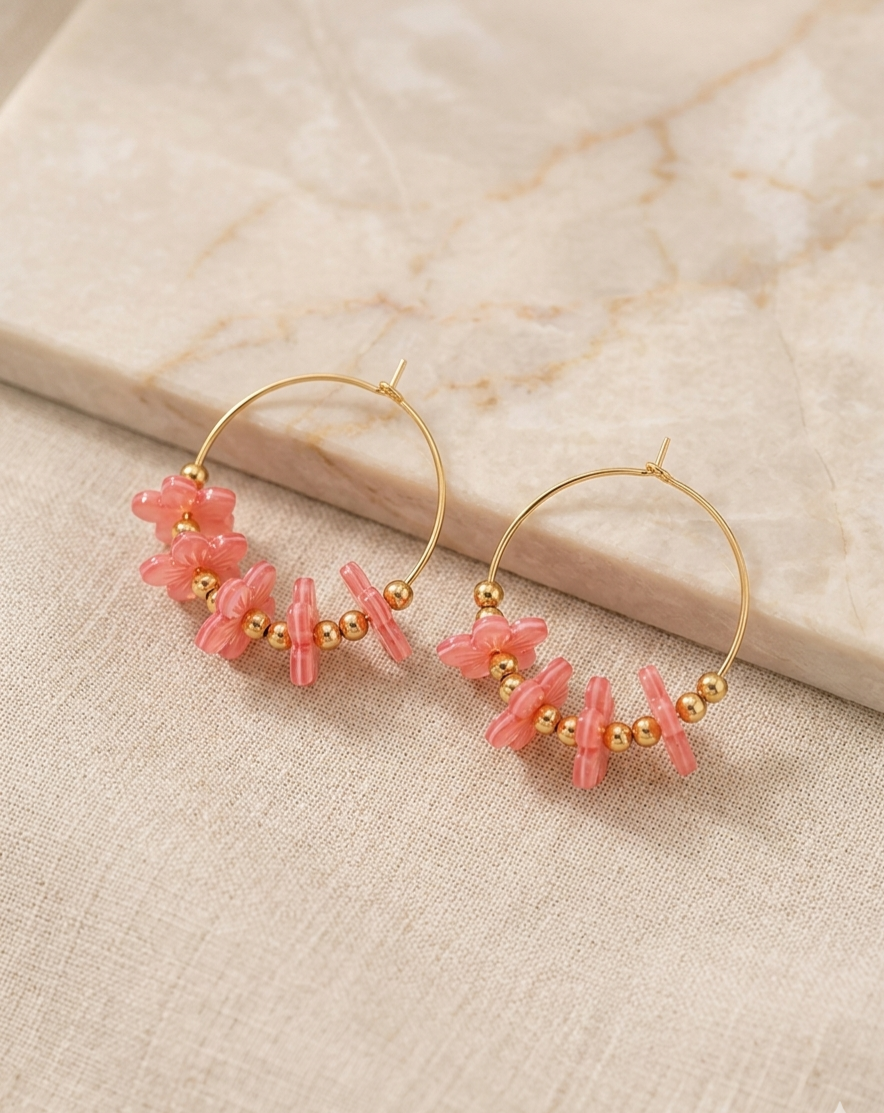 Boucles d'oreilles Marcela en corail