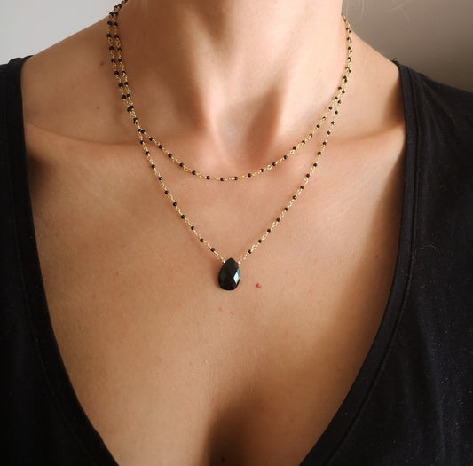 Gemma necklace in black