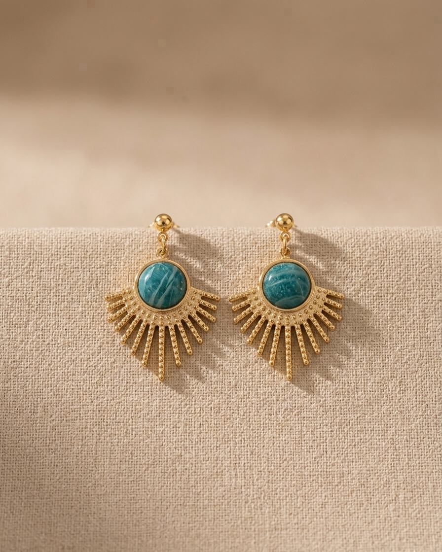 Boucles d'oreilles Monica en amazonite