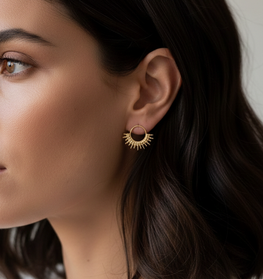 Bali medium gold earrings
