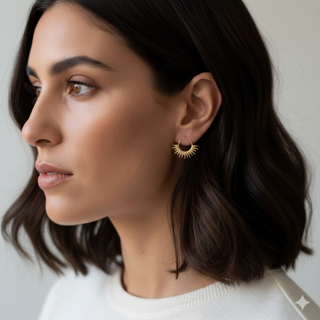 Bali medium gold earrings