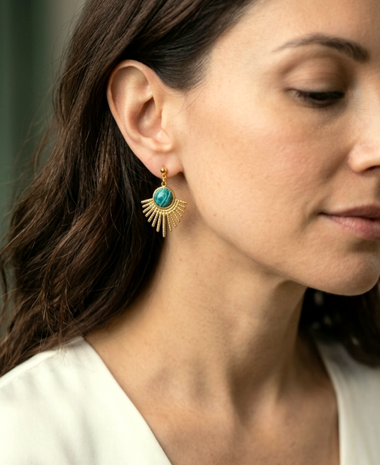 Boucles d'oreilles Monica en amazonite