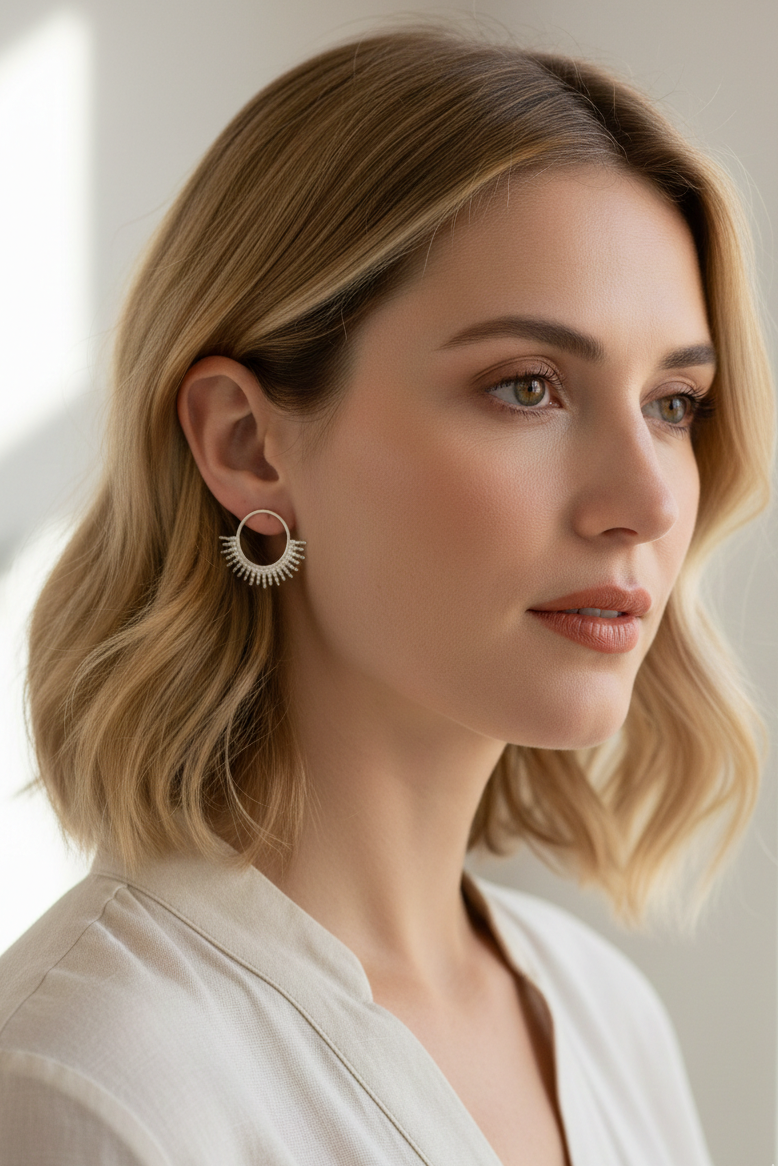 Bali maxi earrings in silver