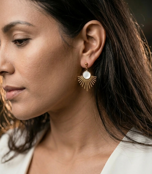 Les boucles d'oreilles Monica avec nacre