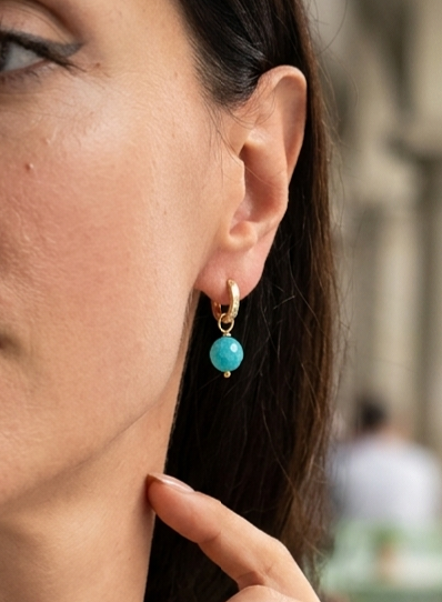 Boucles d'oreilles Caro en bleu