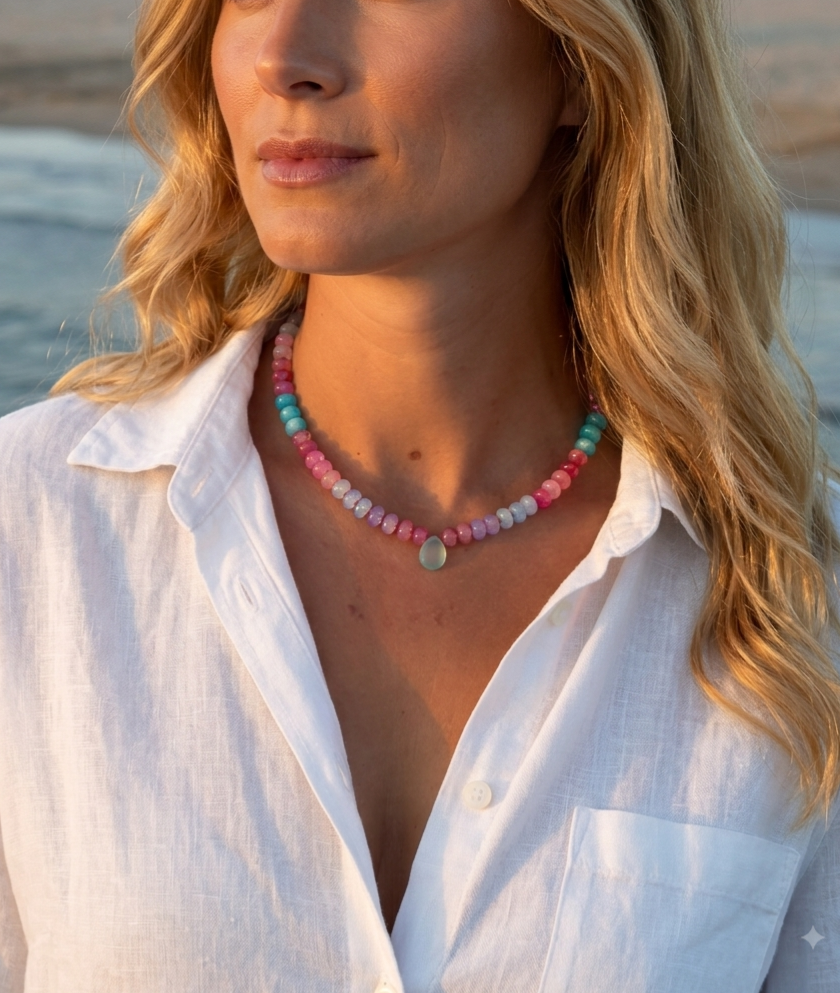 Collier Sorbet avec calcédoine