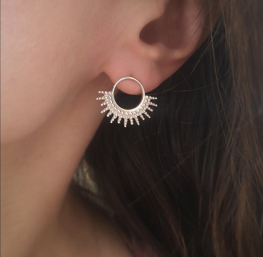 Bali medium silver earrings